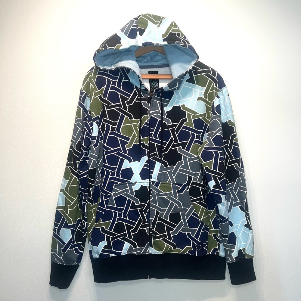 Reef Men's Fleece Hoodie Geometric Sz Small Skater Surfer - Mint Condition